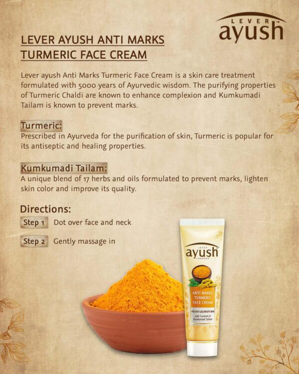 Ayush Anti Marks Turmeric Face Cream | Ayurvedic - Image 5