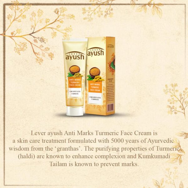 Ayush Anti Marks Turmeric Face Cream | Ayurvedic - Image 3